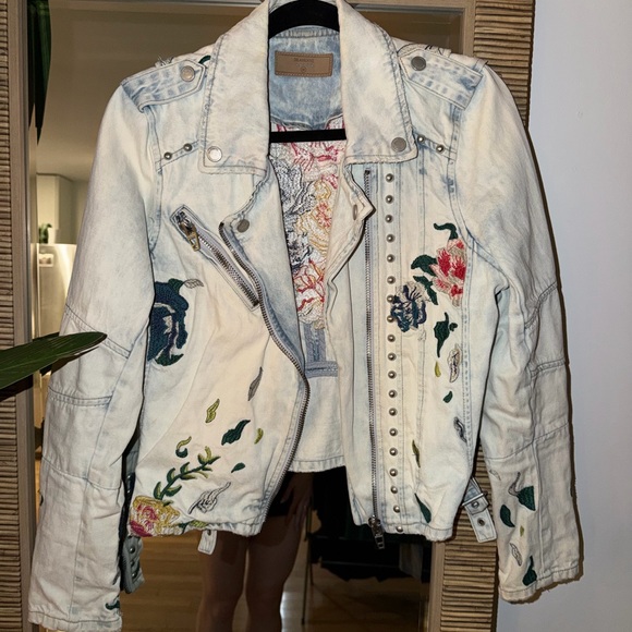 Blank NYC Jackets & Blazers - Blank NYC Floral Embroidered Jean Jacket